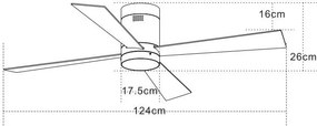 Lustra LED cu Ventilator si telecomanda Sarah alb/artar