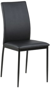 scaun DEMINA piele ecologică neagră - modern pentru salon / sufragerie/ bucătărie / birou