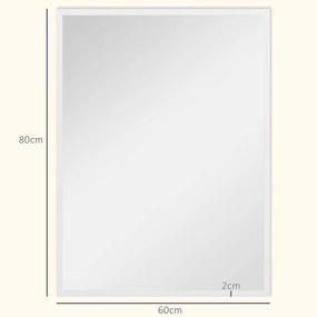 HOMCOM Oglindă Dreptunghiulară de Perete cu Cârlige, Sticlă și MDF, 60x80 cm, Negru | Aosom Romania