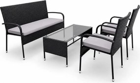 Set mobilier de grădină 4 piese Avenberg PARIS Negru