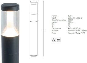 Stalp LED pentru iluminat exterior decorativ IP54 Haus H-45cm
