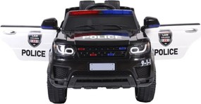 Masinuta Electrica de politie cu acumulator pentru copii NOVOKIDS™ Police Squad SUV , Cu girofar fata/spate, Melodii si USB , 3-6 ani , Usi cu