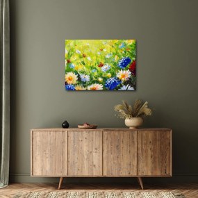 Tablou - Pictură în ulei, pajiște înflorită (70x50 cm)
