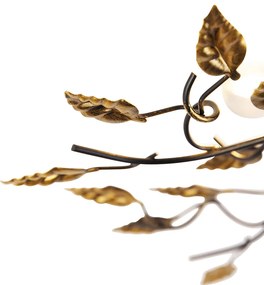 Plafoniera vintage neagră cu auriu 50 cm 3 lumini - Foglie