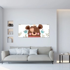 Tablou - Ursulețul cu păsărele (120x50 cm)