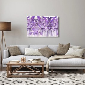 Tablou - Frunze violet în tencuială (90x60 cm)