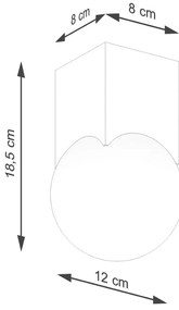 Plafonieră în culoare naturală cu abajur din sticlă 12x12 cm Rayer – Sollux