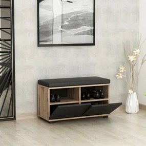 Pantofar DRAGO 42x80 cm negru/nuc