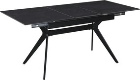 Masa extensibila MILS, gri inchis/negru, ceramica/metal, 130/170x80x76