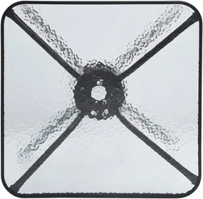 Masa de gradina patrata cu blat de sticla ISLAND 60x60 cm, negru
