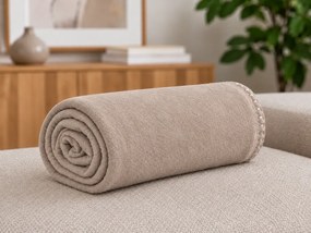Patura fleece FLEORA, bej-gri Dimensiune: 180 x 200 cm