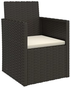 Set mobilier de exterior cu perne, 4 piese, negru, poliratan