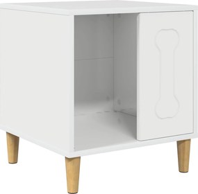 vidaXL Casă pentru câini Alb Lucios 44 x 42 x 49 cm Lemn compozit