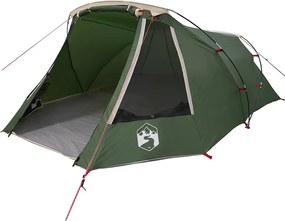 vidaXL Cort tunel pentru 3 persoane Verde și alb 328 x 228 x 115 cm