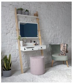 Suport cu sertar și oglindă Ragaba Leno, alb