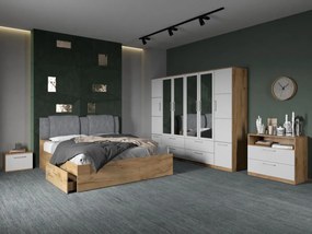 Set mobila dormitor complet Alb/Stejar Adapto C19