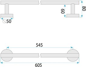 Cuier de baie 6603 Modern crom periat