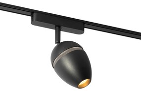 Spotlight modern negru pentru sistem de șine monofazat cu LED inclus - Magnetic Eggy