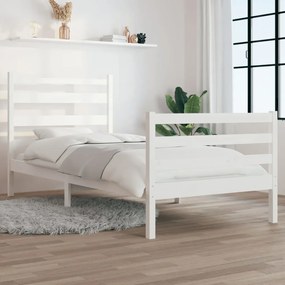 3103704 vidaXL Cadru de pat, 100x200 cm, lemn masiv de pin, alb