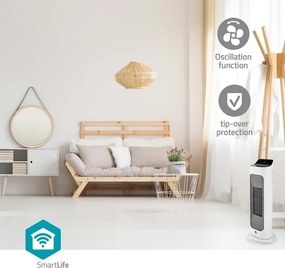 Ventilator cu element de încălzire Nedis HTFA20WTW 1400/2000W/230V Wi-Fi Tuya + telecomandă