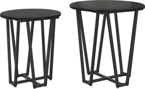 vidaXL Set măsuțe laterale 2 pcs Stejar Negru