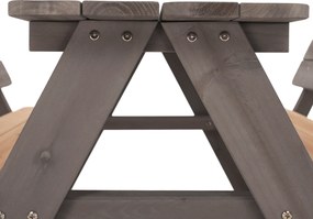 Bancă de grădină pentru copii, lemn, gri/ natural, ABALO