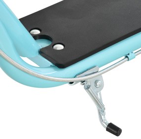 HOMCOM Trotinetă patinette cu roți mari pneumatice Ø 40 și 30 cm Înălțime Ghidon reglabil Frână AV/AR cric Oțel, Albastru | Aosom Romania