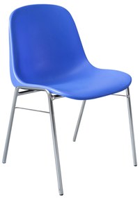 Scaun de vizitator Beta, cadru cromat, polipropilena, albastru