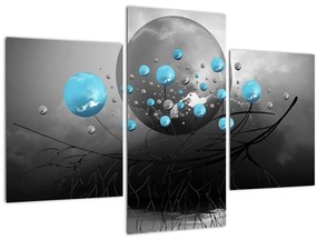 Tabloul - bile abstracte albastru deschis (90x60 cm)