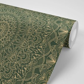 Tapet autoadeziv Mandala decorativă detaliată în  culoare verde