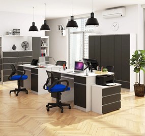 Masă PC Bahadur (alb + gri). 1070849
