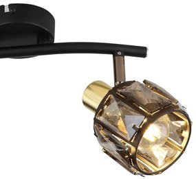 Aplica de perete / tavan cu 2 spoturi design modern INDIANA auriu, negru