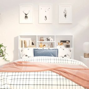 Tablie de pat cu dulap, alb, 120x19x103,5 cm Alb, 1