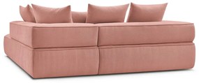 Colțar roz cu tapițerie din chenille (cu colț pe partea dreaptă/în formă de ”L”) Whesley – Bobochic Paris