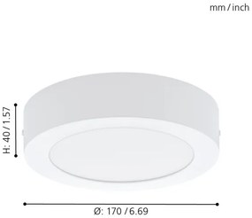 Eglo 94072 - Plafonieră LED FUEVA 1 LED/10,89W/230V