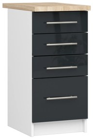 Dulap inferior de bucătărie Ozara S40 SZ4 (alb + grafit lucios). 1071105