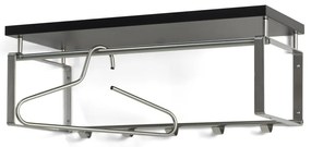 Cuier de perete negru/argintiu cu raft din metal 70 cm Rex – Spinder Design