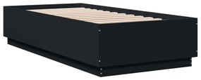 3209717 vidaXL Cadru de pat, negru, 100x200 cm, lemn prelucrat