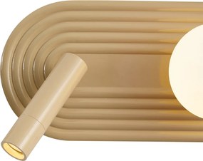 Set de 2 aplice de perete retro Taupe cu LED reglabil în 3 trepte și USB-C - Lila