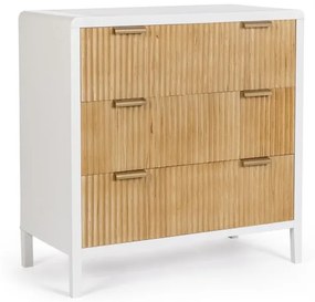 Comoda cu trei sertare, alb natural, 80x82 cm, Charley, Yes