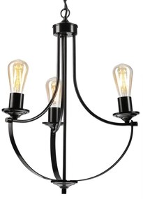 Lustră pe lanț GINA 3xE27/60W/230V neagră