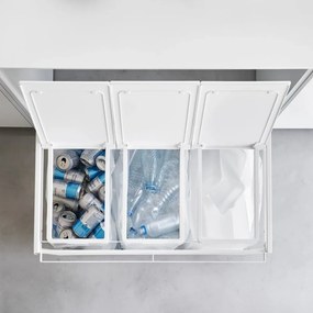 Coș de gunoi alb de reciclat din metal Tower – YAMAZAKI