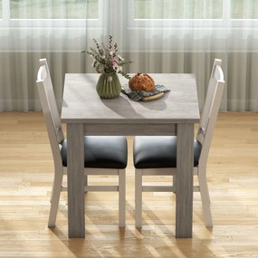 HOMCOM Masă de Dining Extensibilă pentru 4-6 Persoane Design Pliabil, 70-140cm Masă Rectangulară de Economisire a Spațiului cu Picioare Antiderapante, pentru Sala de Mese Sufragerie, Gri Efect Lemn | Aosom Romania