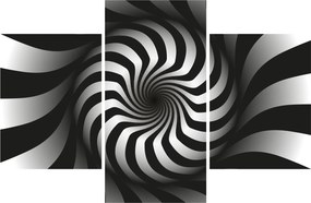 Tablou abstract cu spirala alb neagră (90x60 cm)