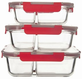 Orion Tavă de copt divizată cu capac din plastic,18 x 13,5 x 6 cm