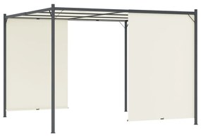 Pergola cu acoperis rabatabil, alb crem, 3 x 3 m, otel 1, Alb crem