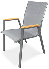 Autronic Scaun de grădină, metal, textil, gri, AZC-S1050 GREY