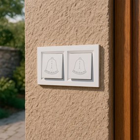 Întrerupător cu clopot dublu Nova 101N cu cadru alb