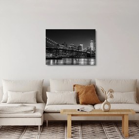 Tablou pe sticlă cu podul Brooklin în New York (70x50 cm)