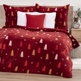 Lenjerie de pat din microflanel 4Home Crimson Woods, 140 x 220 cm, 70 x 90 cm